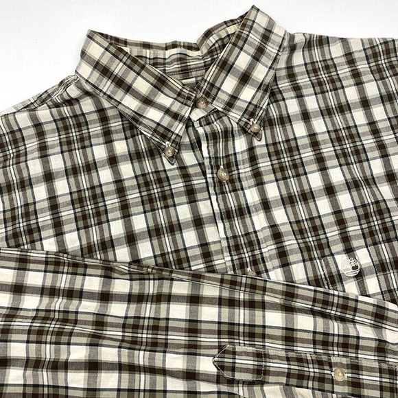 Timberland Weathergear Mens Plaid‎ Casual Button Up Long Sleeve Shirt Large - Picture 1 of 7